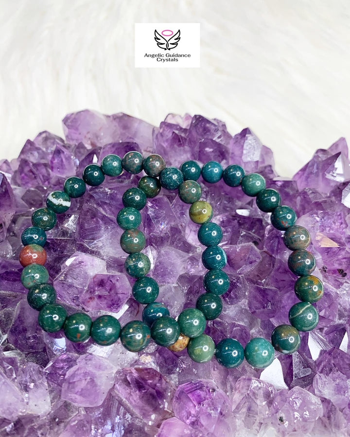 Bloodstone Round Bracelet 8MM