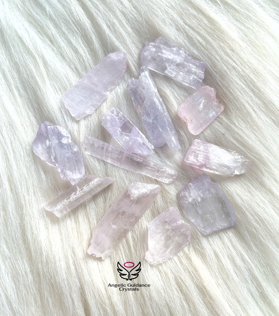 Pink Kunzite Small Raw Stone AAA – Angelic Guidance Crystals