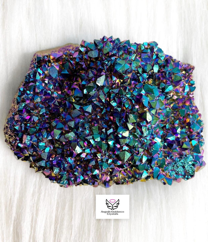 Titanium Aura Quartz Cluster Large 4