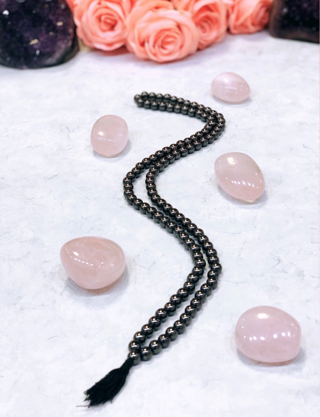 Hematite Round Mala 108 Beads