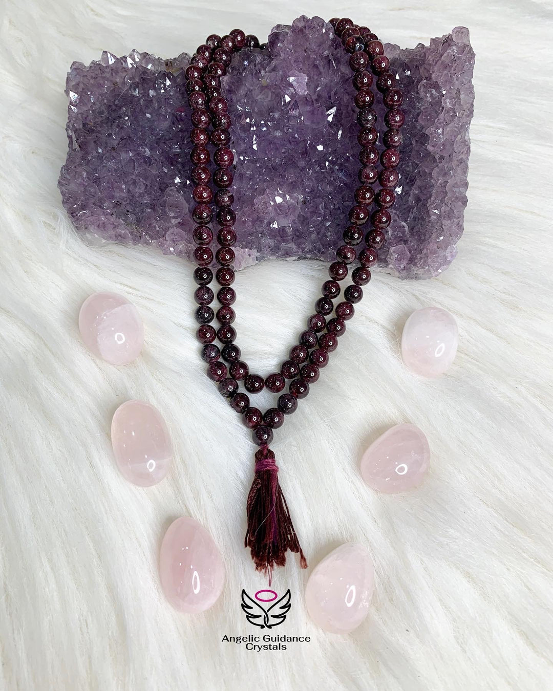 Garnet Round Mala 108 Beads