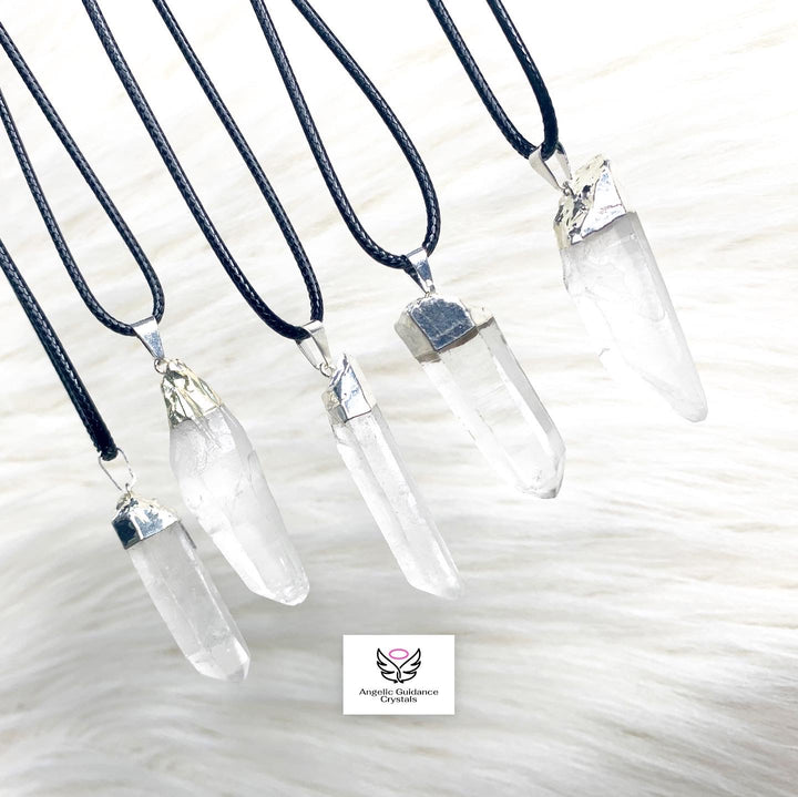 Clear Quartz Natural Point Necklace