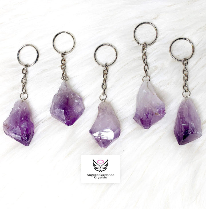 Amethyst Raw Keychain