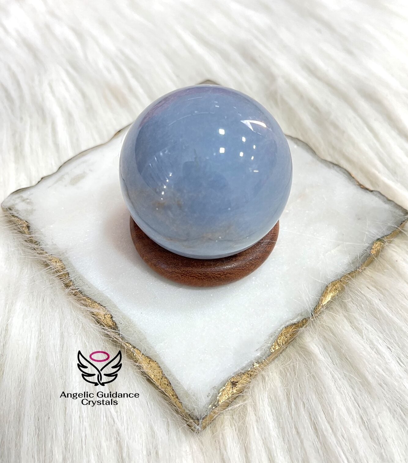 Angelite Sphere – Angelic Guidance Crystals