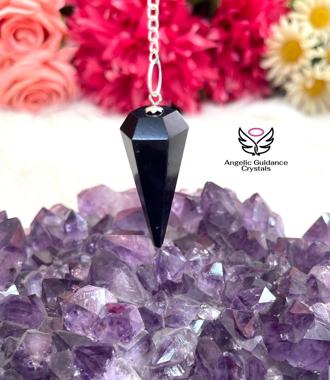 Black Tourmaline Natural Pendulum Dowser