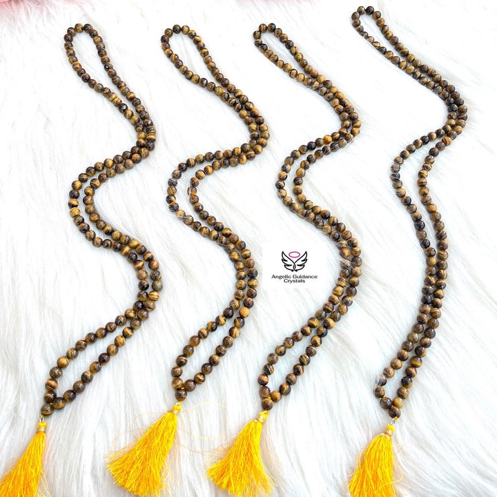 Tigers Eye Round Mala 108 Beads