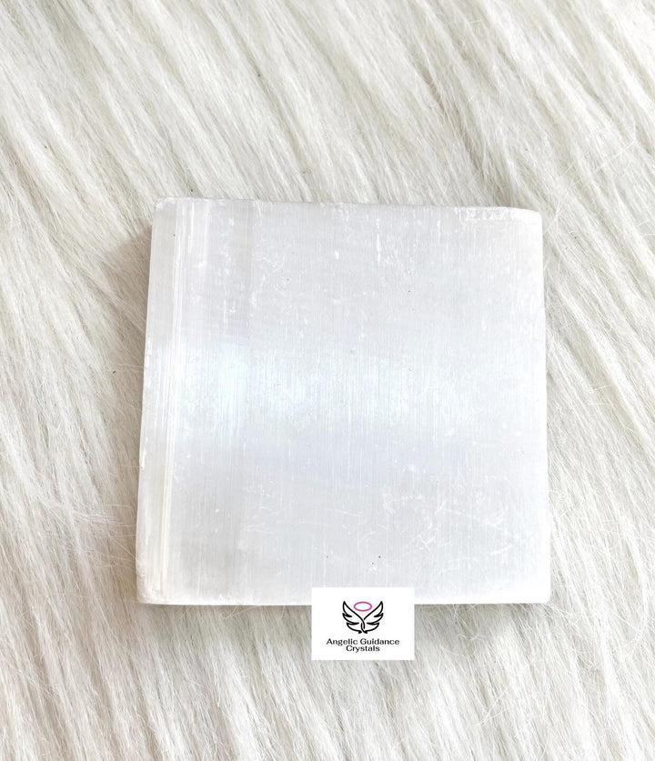 Selenite Square Coaster Medium