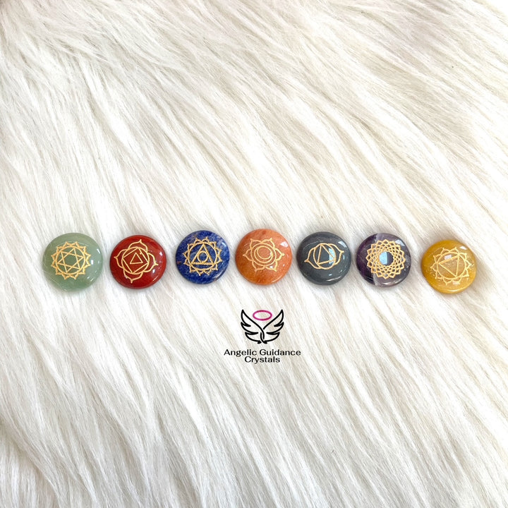 Seven Chakra Engraved Palmstone Set