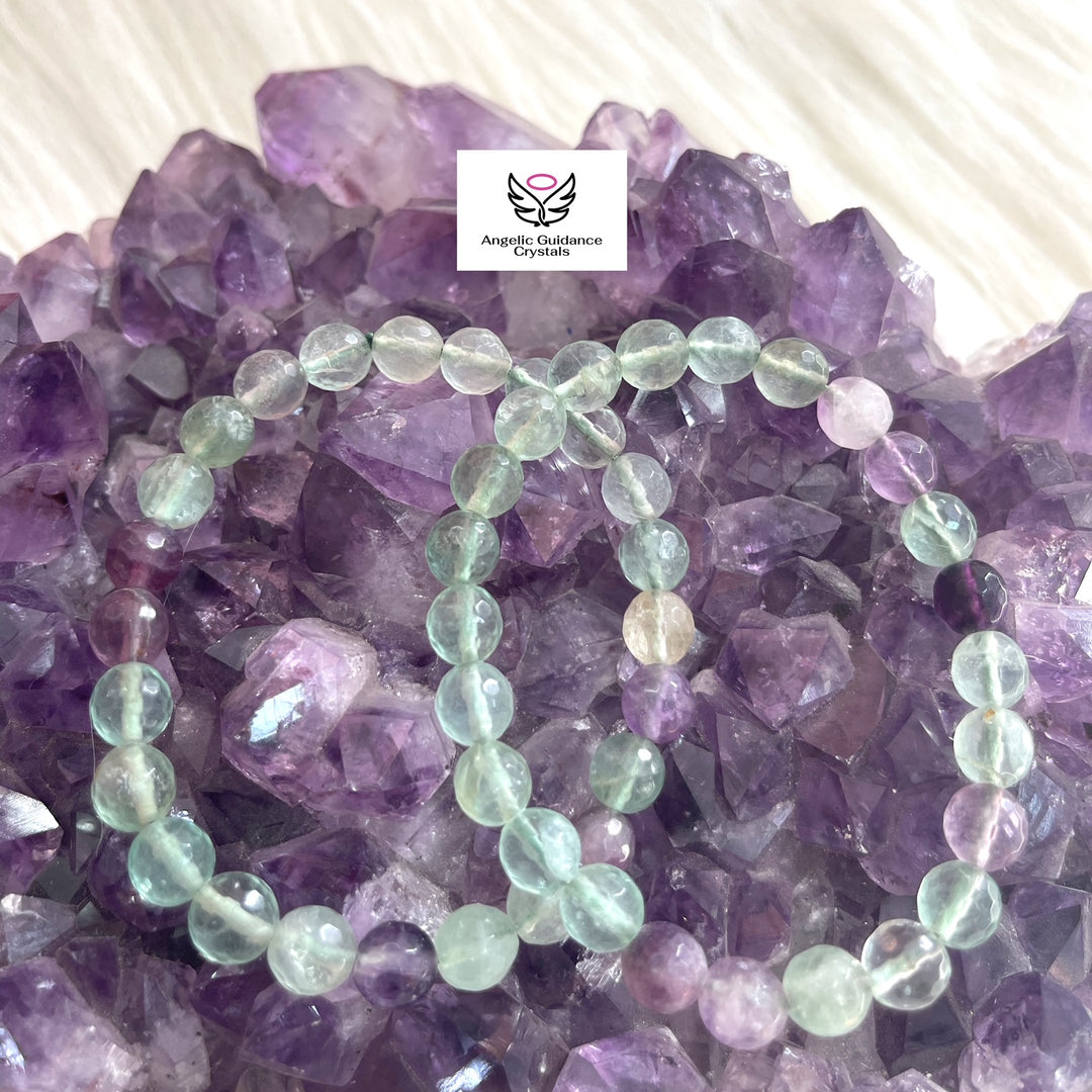 Rainbow Fluorite Faceted Bracelet