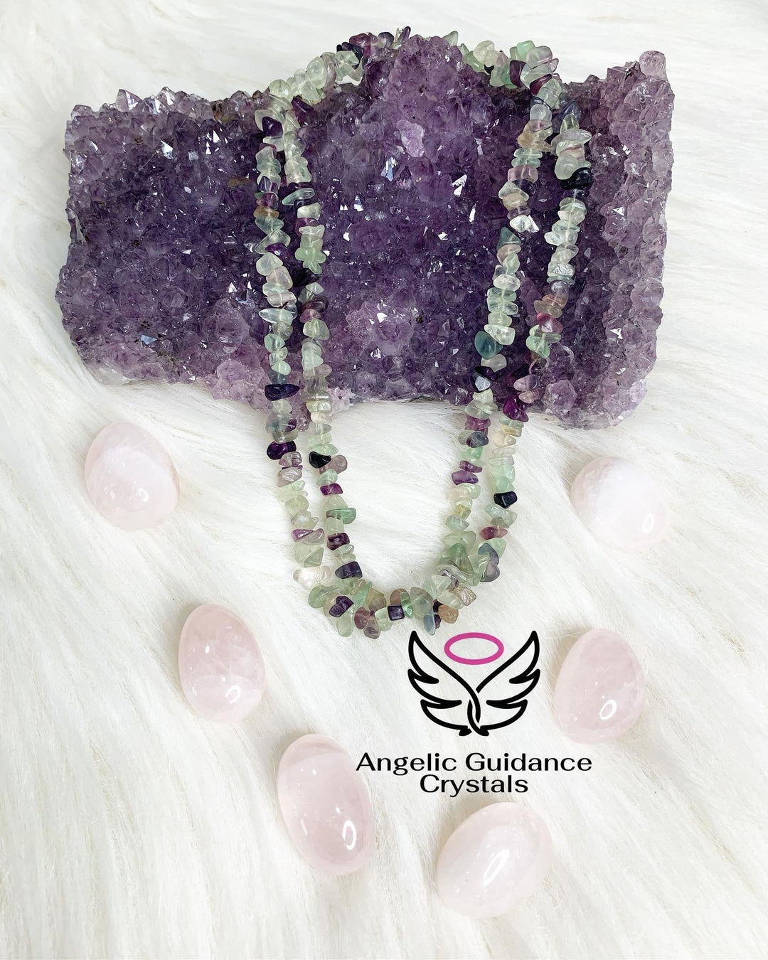 Rainbow Fluorite Chip Mala