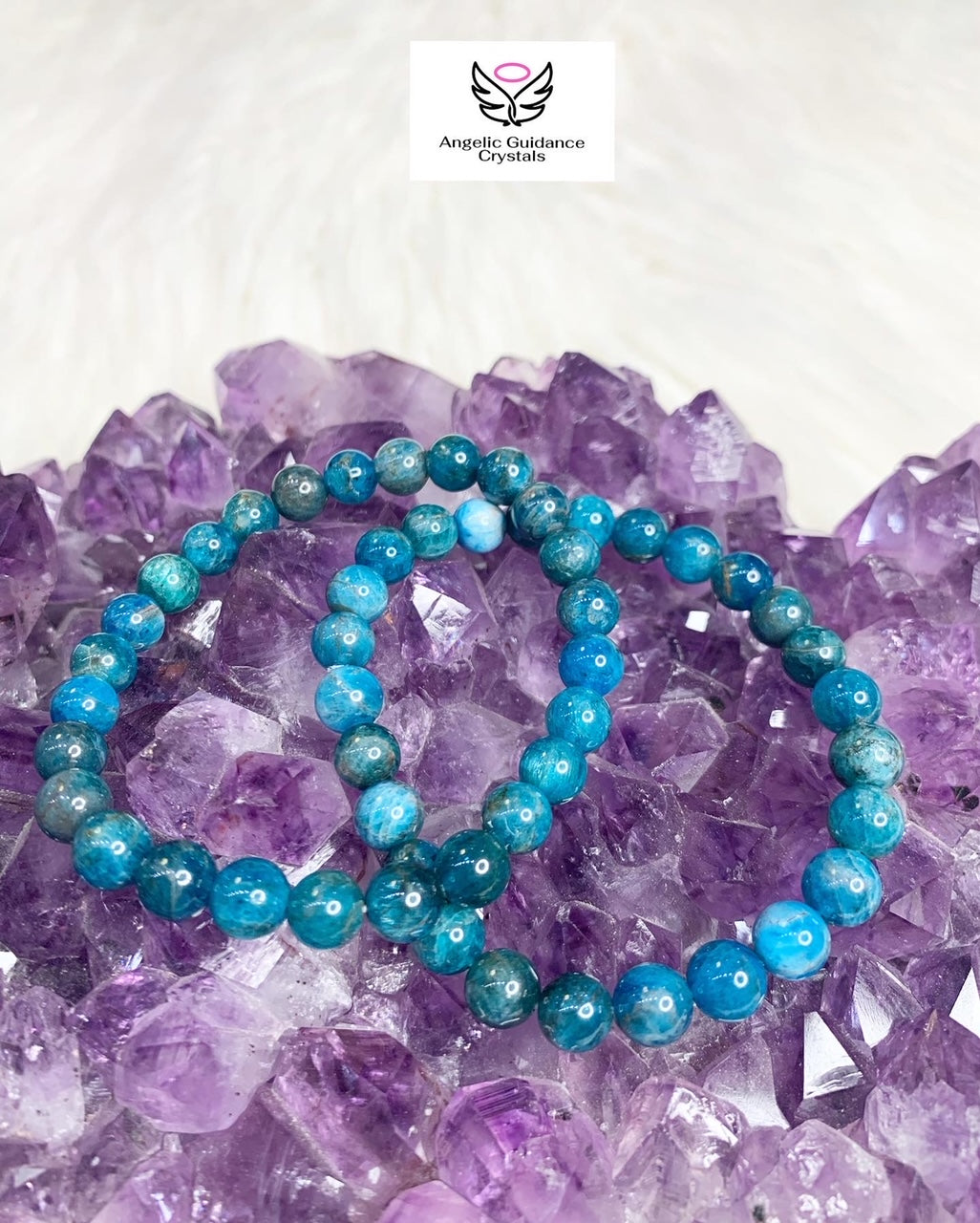 Blue Apatite Round Bracelet