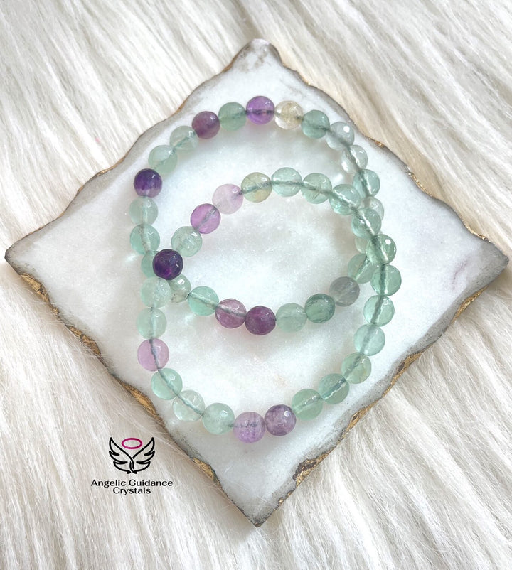 Rainbow Fluorite Faceted Bracelet