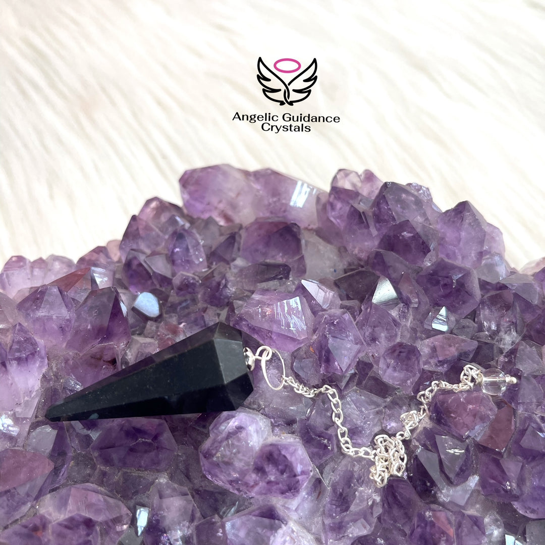 Black Tourmaline Natural Pendulum Dowser