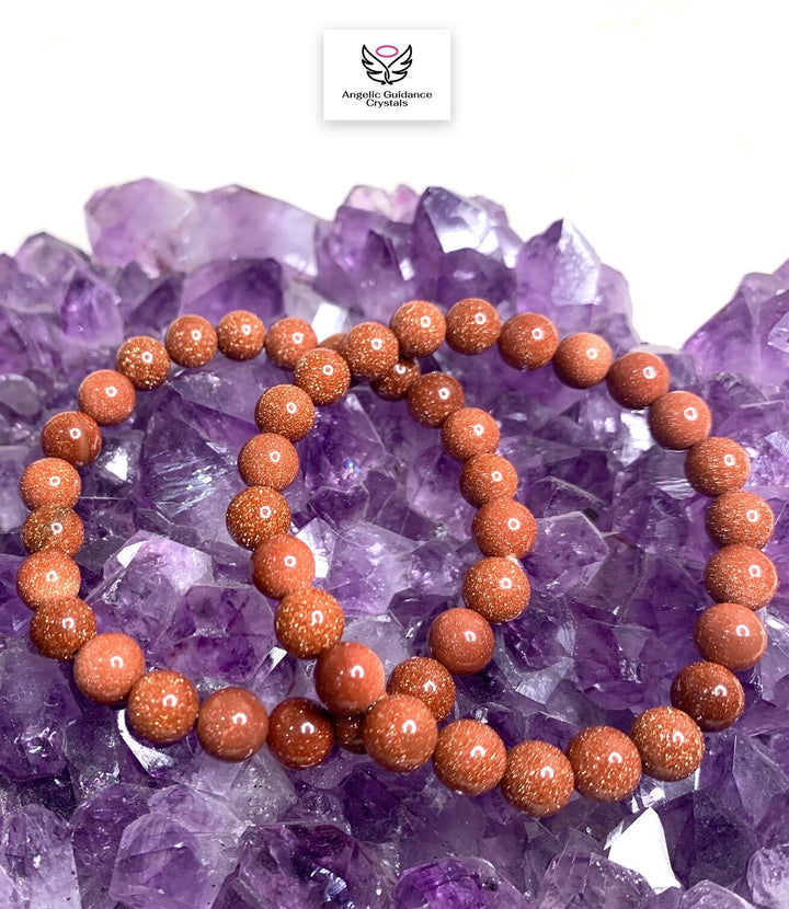 Orange Goldstone Round Bracelet