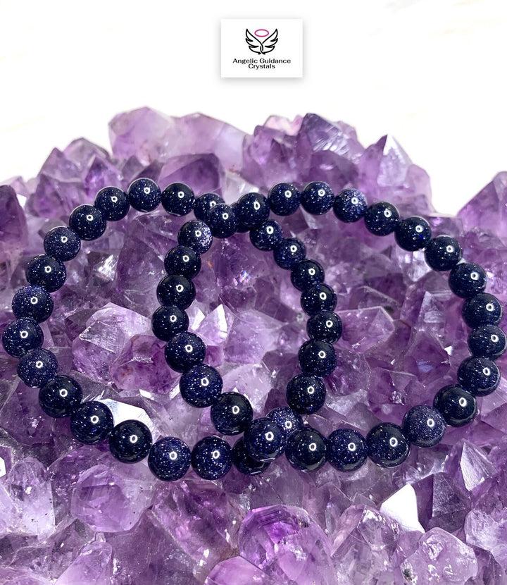 Blue Goldstone Round Bracelet