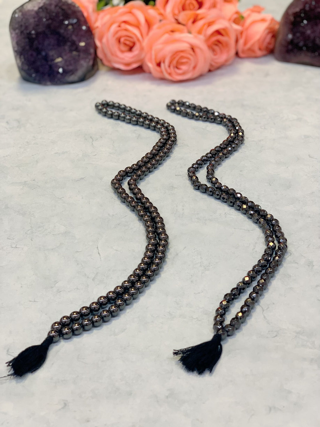 Hematite Faceted Mala 108 Beads