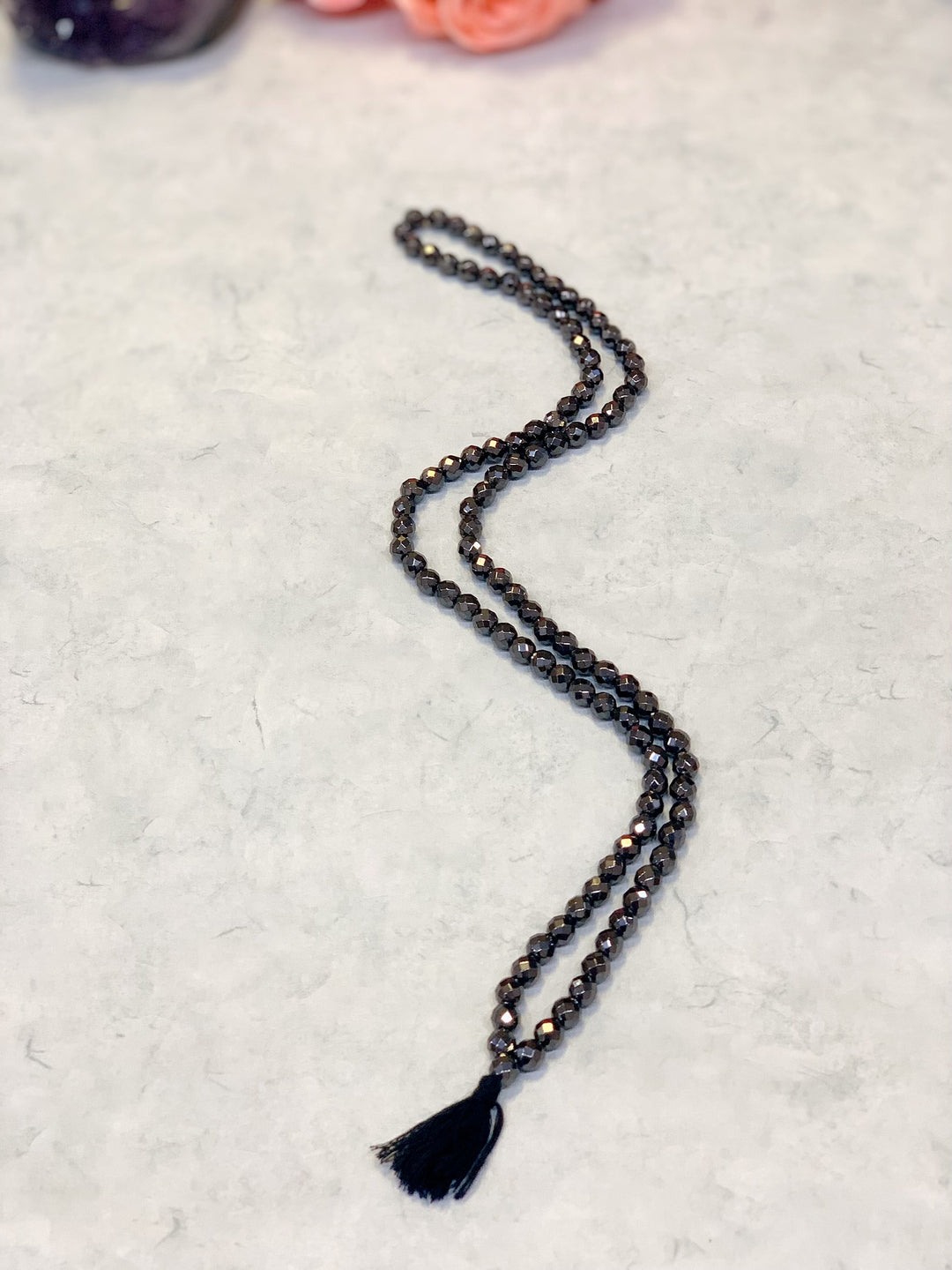 Hematite Faceted Mala 108 Beads