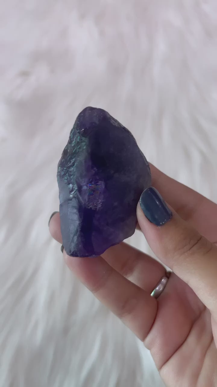 Amethyst Raw Stone With Rainbow