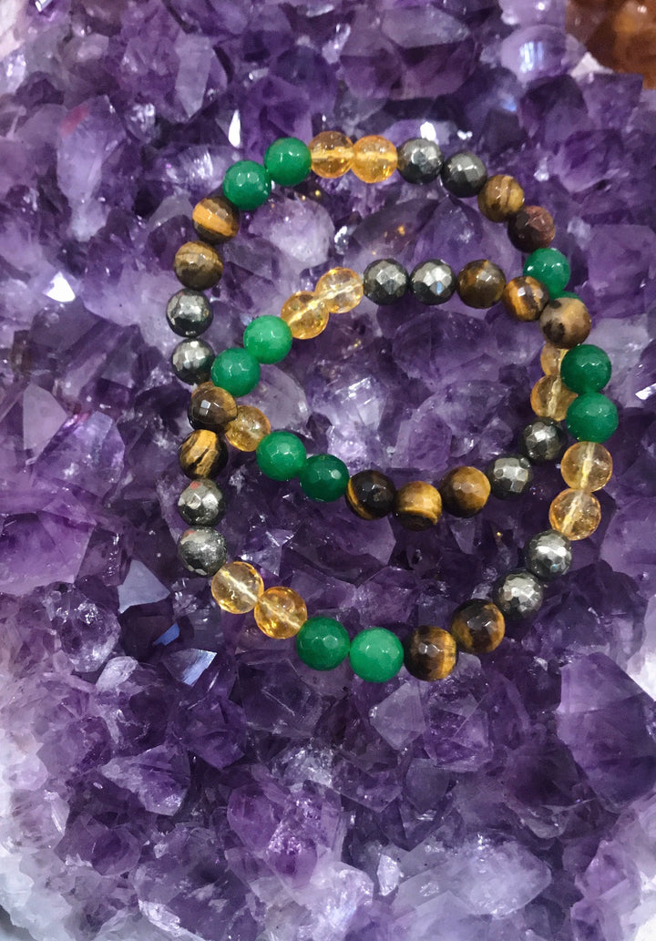 Wealth and abundance faceted bracelet