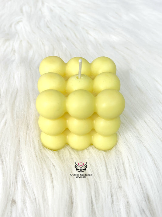 Yellow Bubble Candle Large