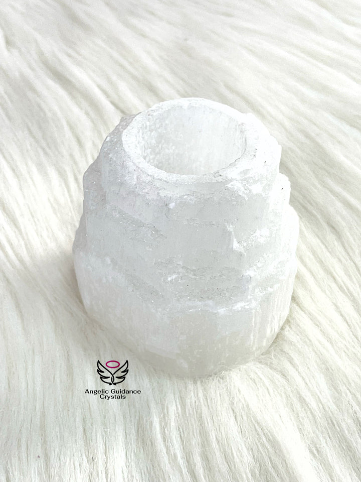 Selenite Candle Holder Iceberg Shape