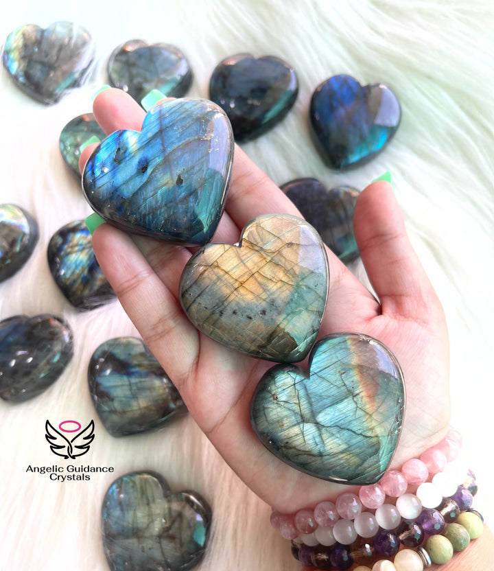 Labradorite Puffy Heart Medium