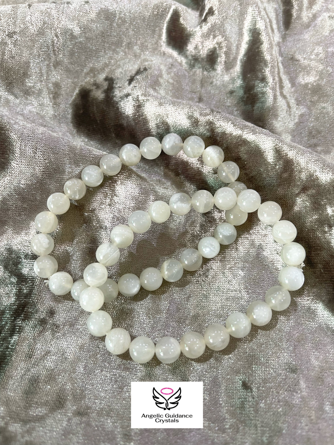 White Moonstone Round Bracelet