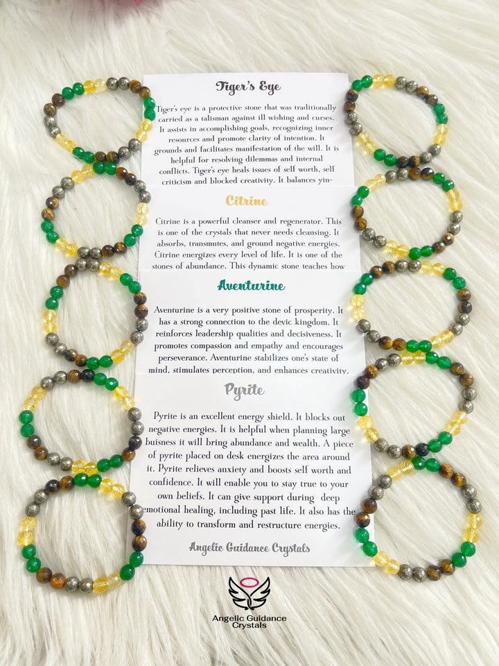 Wealth and abundance faceted bracelet