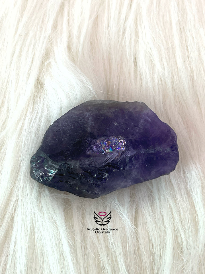 Amethyst Raw Stone With Rainbow