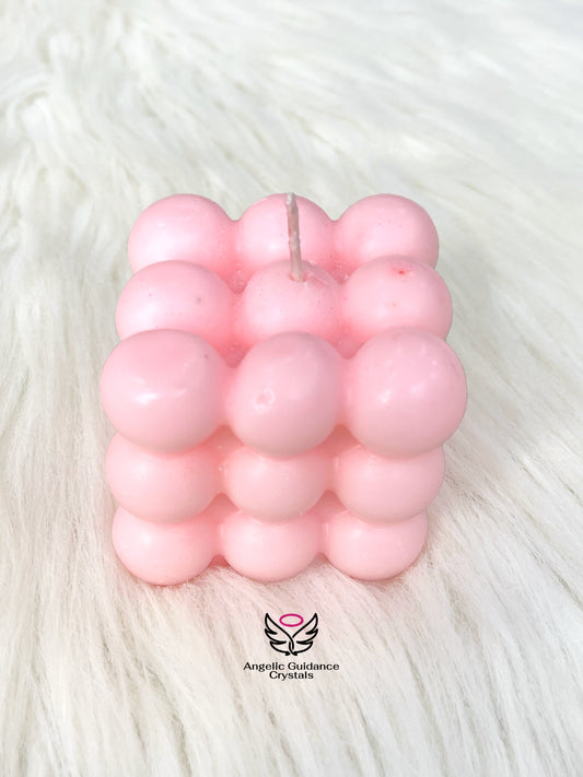 Pink Bubble Candle Large