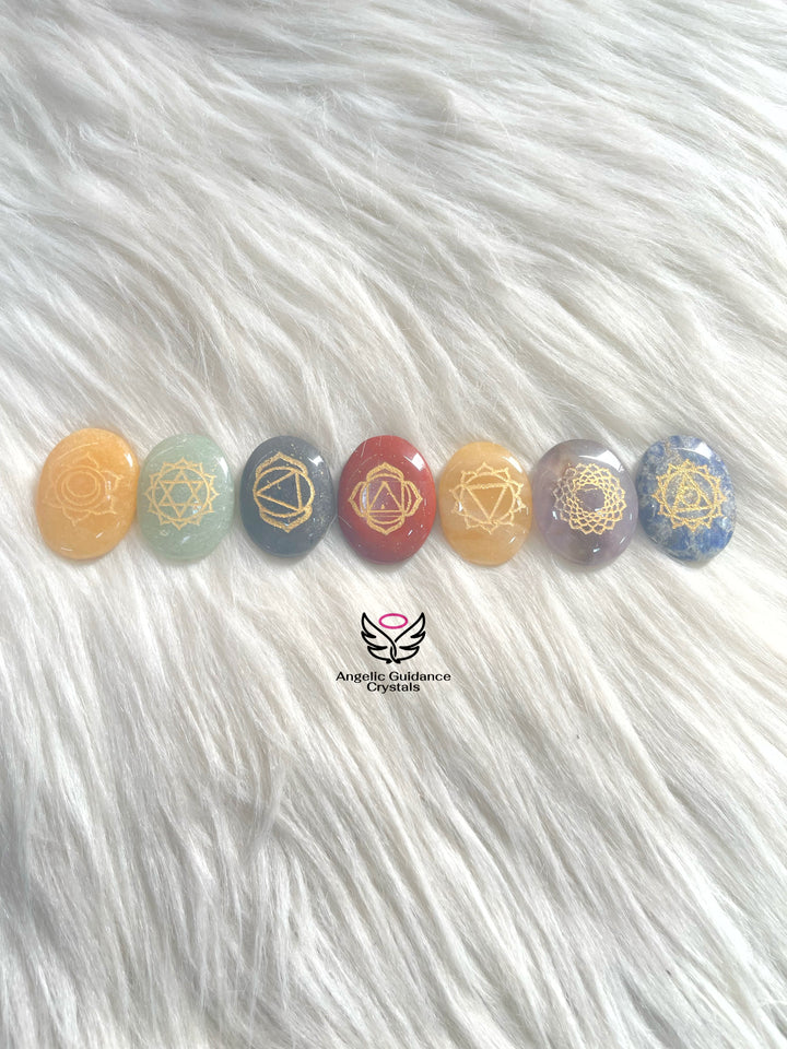 Seven Chakras Engraved Set