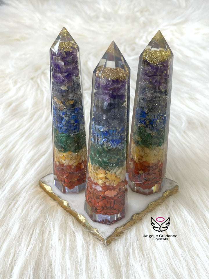 Seven Chakra Orgone Tower