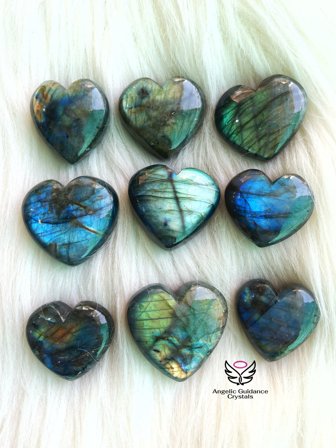 Labradorite Puffy Heart Small