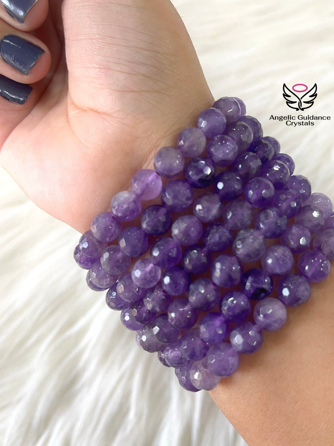 Amethyst Faceted Bracelet AA 8mm