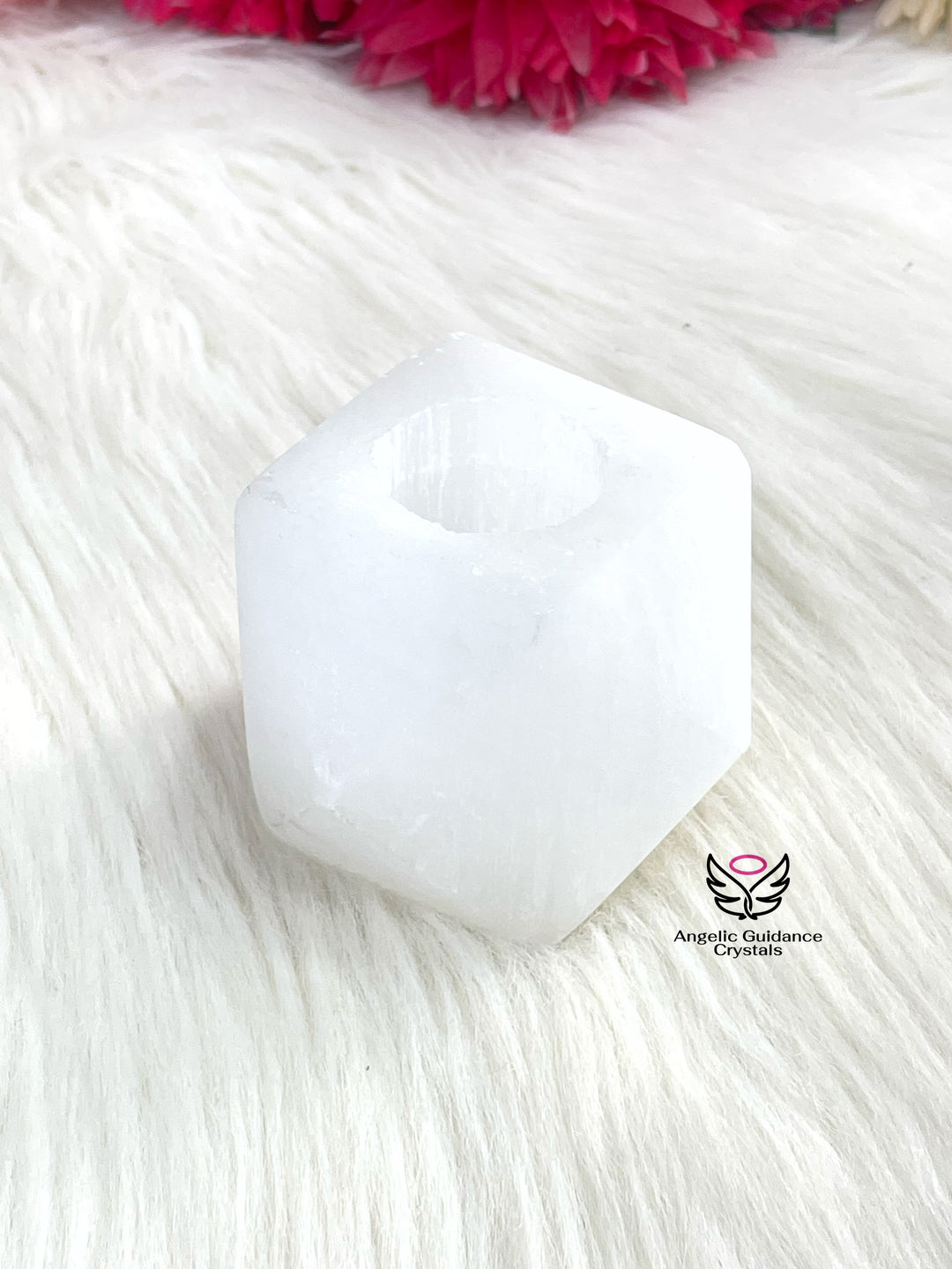 Selenite Candle Holder Large