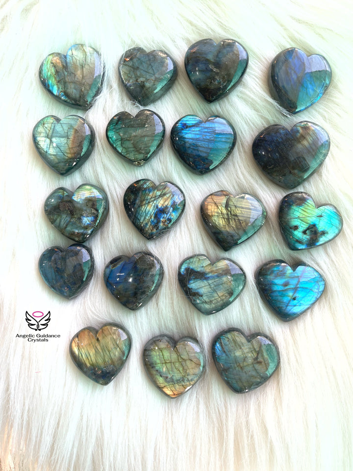 Labradorite Puffy Heart Medium