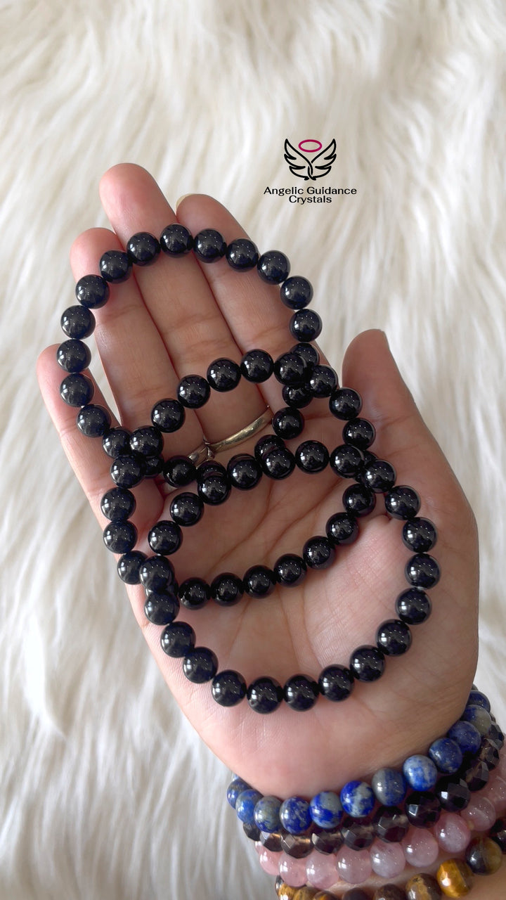 Black Tourmaline Round Bracelet