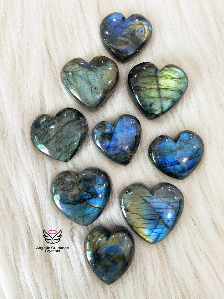 Labradorite Puffy Heart Small